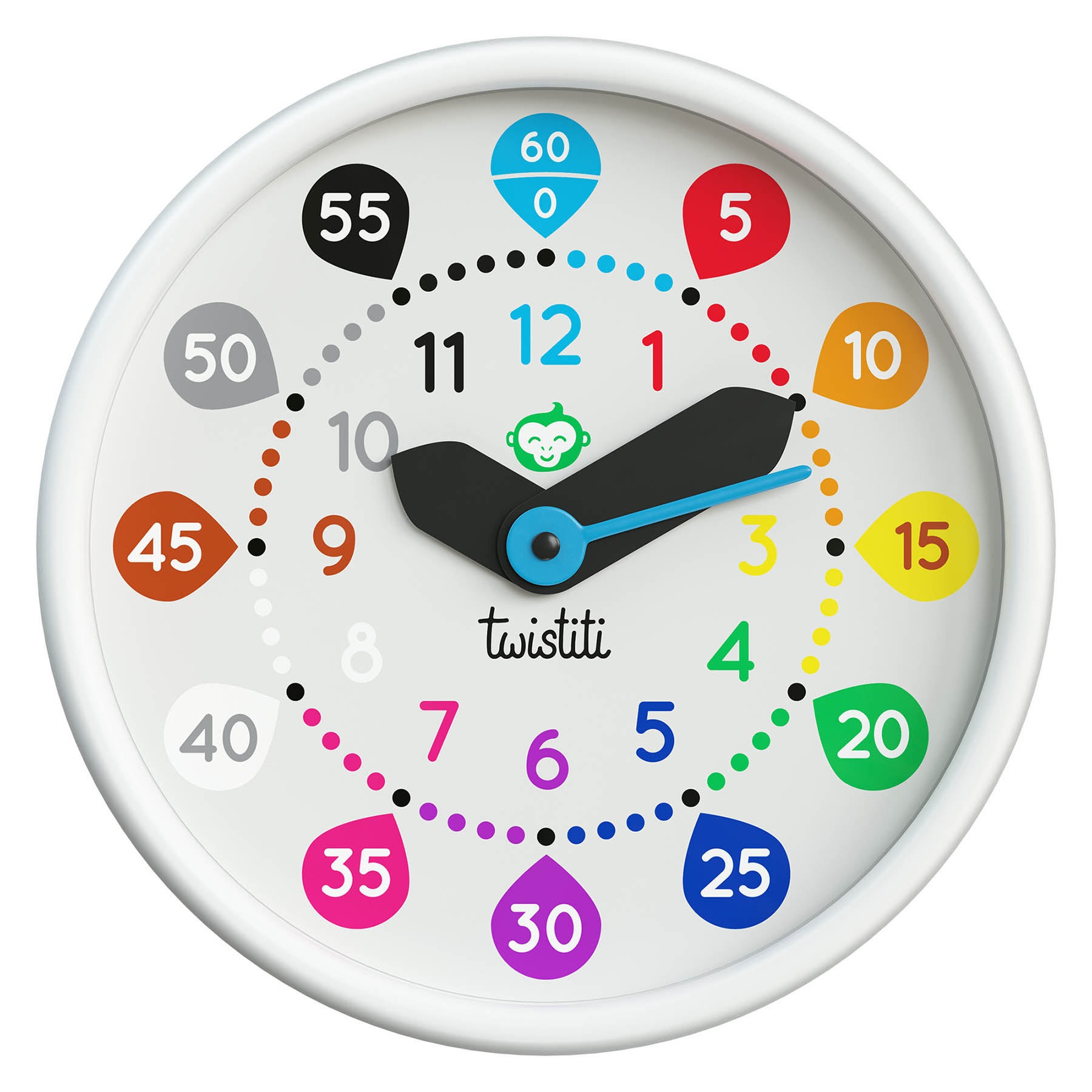 lettergreep Trunk bibliotheek basketbal Klok Nummers - Twistiti: Educatief horloge om te leren kloklezen.